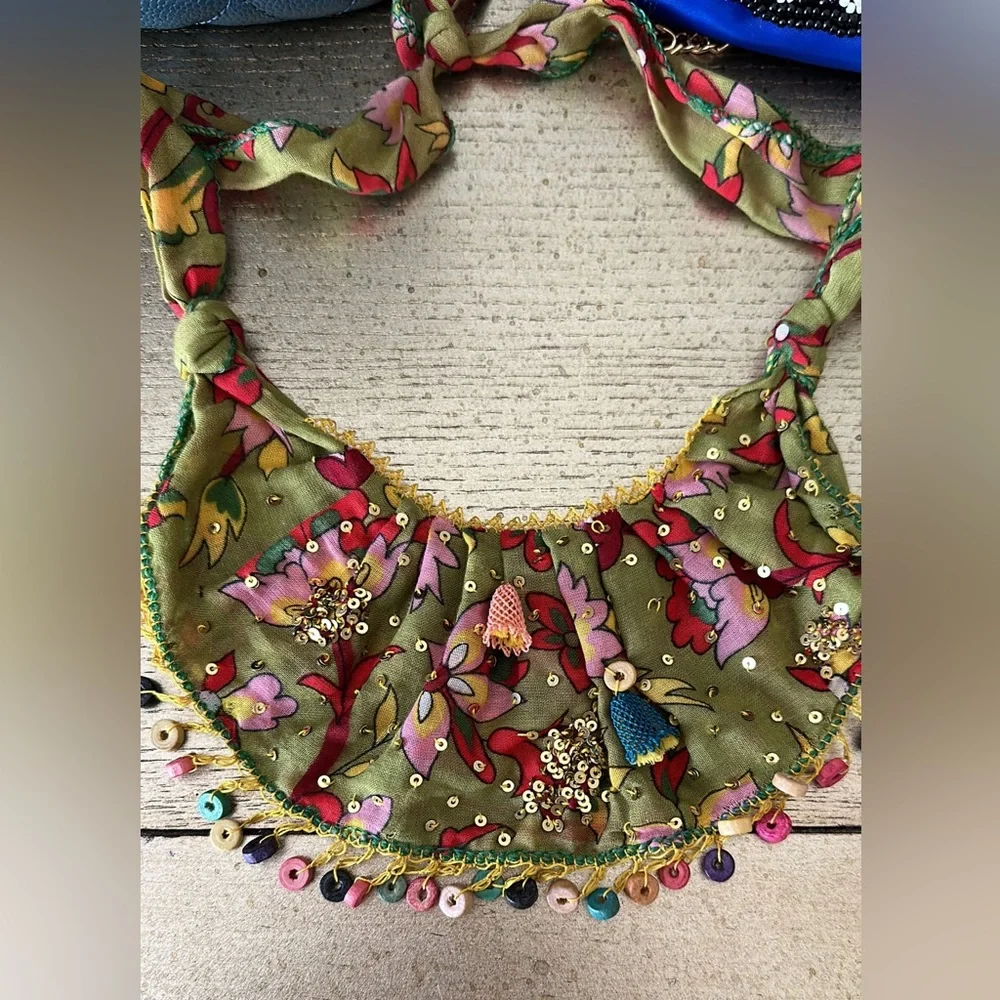 🛍️SALE🛍️ Handcrafted Boho Style Bib Collar One of a Kind Statement Necklace - Picture 6 of 10